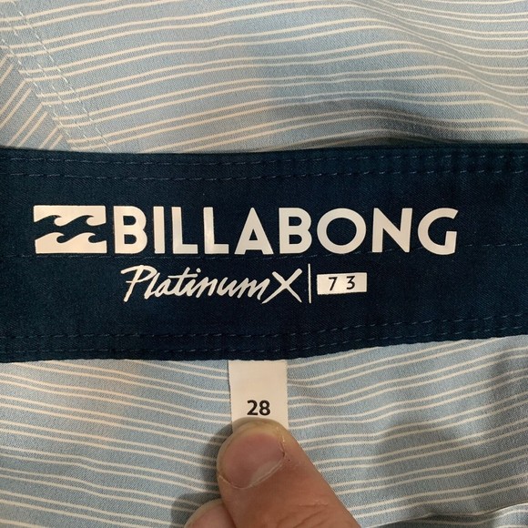 S Billabong Board Shorts Mens 28 Blue Striped Unlined Surf Beach Platinum X EUC - Picture 5 of 5